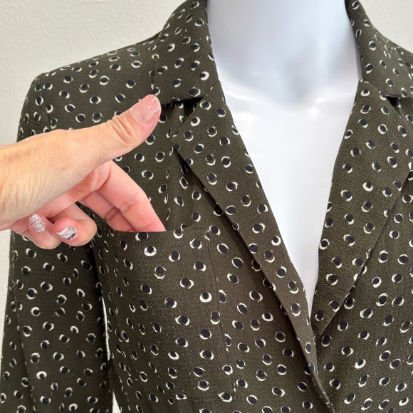 Nasty Gal Long Sleeve Collared Jumpsuit Size 8 Wide Leg Dot Patterned One Piece - Picture 8 of 12